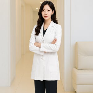 샵피라 S0948 기능성 병원유니폼 하프가운 의사 약사 영양사 실험실 가운 보건소 의료복