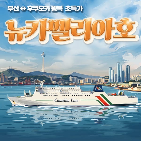 트래블윙 여행의날개 10-11월 출발 부산출발 후쿠오카 배편 뉴카멜리아 승선권 평점4.93