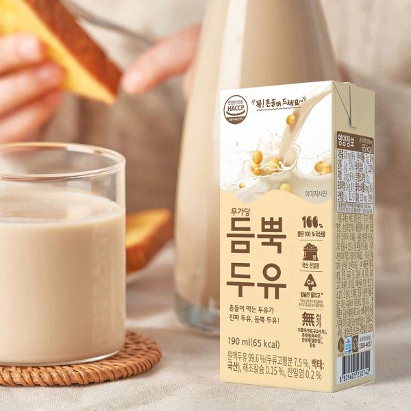 듬뿍두유 190ml x 32팩 무가당 임산부 / NON-GMO 100% 무첨가