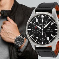 IWC - [새상품] IWC 파일럿 워치 크로노그래프 블랙 가죽밴드 IW377709