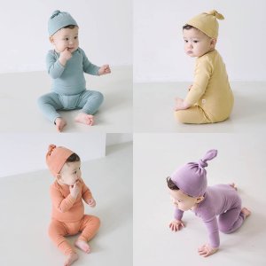 베이비슈트 가을 간절기 백일 신생아 아기 9부 긴팔 배앓이방지 바디슈트 실내복