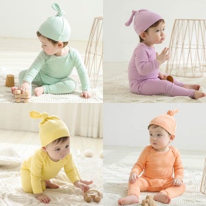 베이비슈트 봄 간절기 백일 신생아 아기 9부 긴팔 배앓이방지 바디슈트 실내복