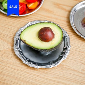 모타 스테인리스 바로크 원형 접시 13cm