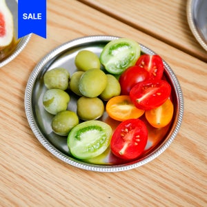 모타 스테인리스 산마르코 원형 코스터 컵받침 앞접시 15cm, 실버