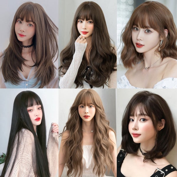 여성 패션 통가발 반가발 모음전 - 웨이브 생머리 긴머리 단발 숏컷