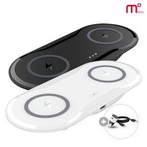 MPLUS 10W 듀얼 고속 무선 충전기 무선 충전 패드 아이폰 에어팟 버즈 MW-T200Q