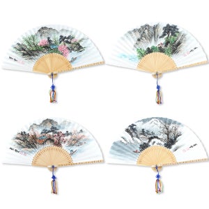 도담 고급접선 산수화 전통부채 한지부채