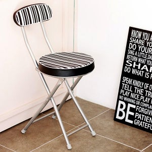 쿠션 등받이 접이식 간이의자 보조의자 스툴