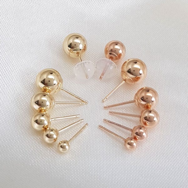 14K 골드볼 귀걸이 금볼 귀걸이 3mm 4mm 5mm