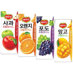 델몬트드링크190ml 과일주스 오렌지 포도 사과 망고 혼합 x 24팩