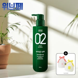 아모스 녹차실감 지성 두피 탈모 케어 샴푸 500g, 1개