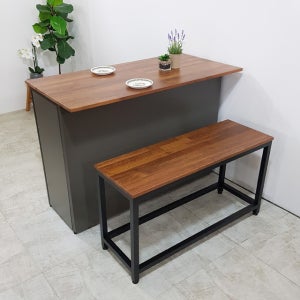 푸른숲가구 비에프 수납형 아일랜드 홈바 테이블 (좌우막힘형)