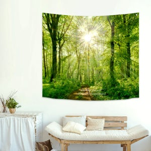 상상후 대형 패브릭포스터 150x130 가리개커튼 북유럽 커튼 작은창 아이방 창문 커텐 - 힐링포레스트