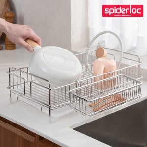 스파이더락 스텐 304 식기건조대 수저통 포함 미니 소형 원룸 1단 2단