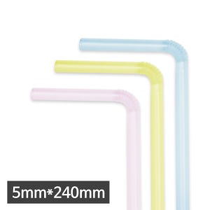 5mm 파스텔 일회용 카페 플라스틱 커피 자바라 빨대 스트로우 1박스 10000개