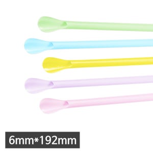 6mm 혼합 일회용 카페 플라스틱 슬러시 스푼형 빨대 스트로우 1박스 10000개