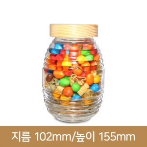 [유리병]수공예나무캡_벌꿀750ml - 45개(70파이#)