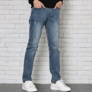 남자청바지 유니크 워싱 슬림핏 데님(D072)