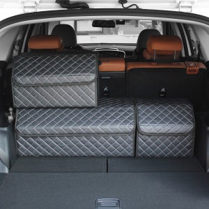 지엠지모터스 트렁크 정리함 자동차 수납함 퀼팅 가죽 신발장 불카누스 화이트 스티치 소형