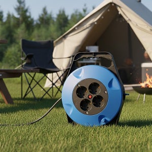 스마토 캠핑용 4구 전선릴 10M 전기연장선 캠핑 과열방지 리드선