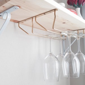 스텐 와인잔거치대 와인잔걸이 소2줄340mm 랙 보관 홀더 수납 골드