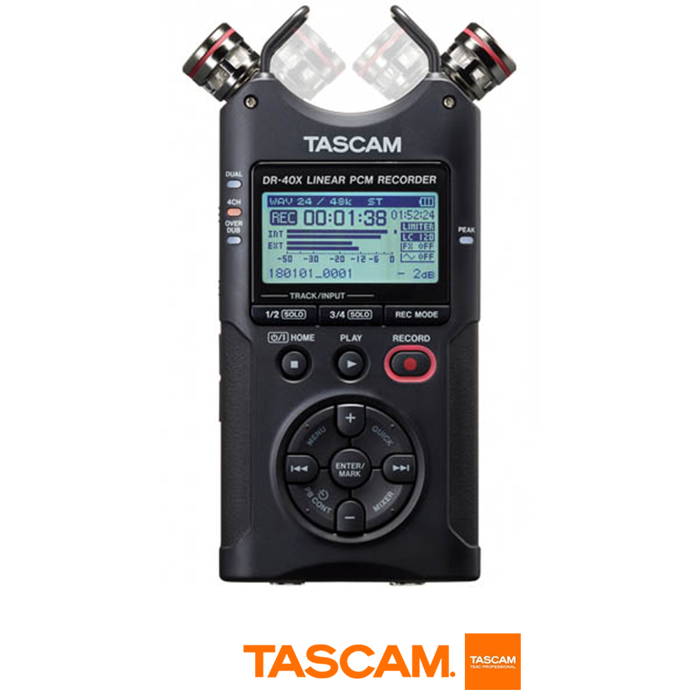 TASCAM DR-40X 고성능 소형 녹음기,음성 녹음기,ASMR 마이크/dr40x/dr40