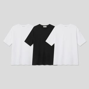 [17주년 10% 할인][Men][에두아르도][3팩 세트]릴렉스 세미오버핏 반팔 티셔츠 이지세트