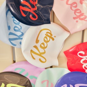 킵수모 실리콘수영모자 노링클캡 유광 컬러 코디 화려한 팬톤 색감 KEEP