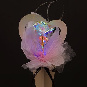 꽃 한송이 led 장미 홀로그램 꽃다발 카네이션 성년의날 하트 미니 다발 로즈데이