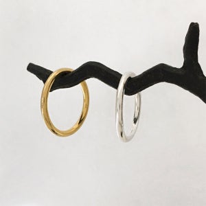 플레인 반지 (92.5% Silver,18K Gold Plating) 2mm 베이직 실버반지