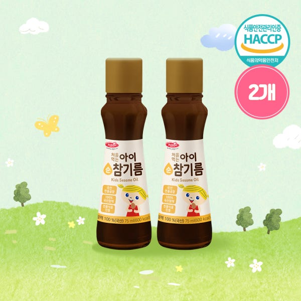 1+1 베베스트 처음먹는순아이 국산 참기름 75ml 돌아기 유아 소스 이유식 아기용 들기름