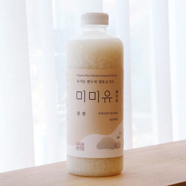 국내산 유기농100% 쌀누룩요거트 비건 유산균 밥알동동 미미유 찹쌀 1000ml