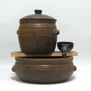 전통 재유 무광 빗살문 콩나물시루 세트 (3인에서 5인용)새싹,재배기,수반 가습효과