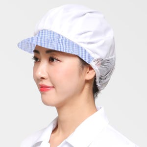 YGC-607/소라체크 띠 반망사 위생모자/ 급식 식품공장 주방 식당 조리원 위생모