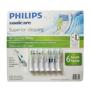 필립스 소닉케어 칫솔모 옵티말 화이트 6개입 정품