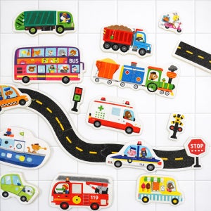 마이리틀타이거 목욕놀이 스티커 탈것 32pcs 물놀이