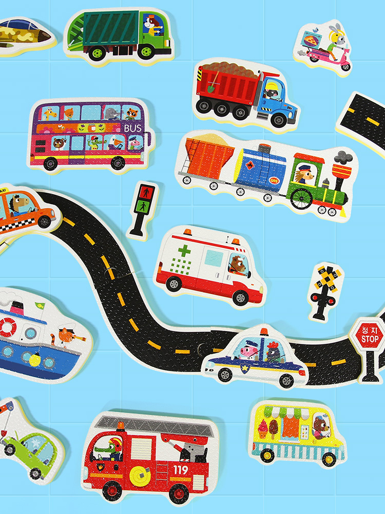 마이리틀타이거 목욕놀이 스티커 탈것 32pcs 물놀이