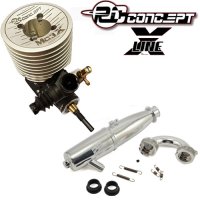 107AD2099 RC Concept 1/8 Nitro engine Moteur Thermique MC3X LINE + EFRA 1/8 Tuned Pipe & Manifold