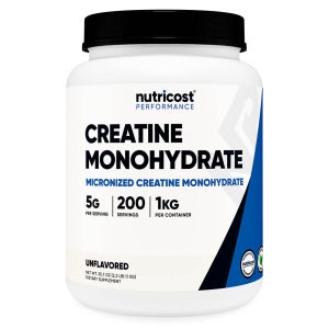 뉴트리코스트 마이크로나이즈드 미분화 대용량 크레아틴 모노하이드레이트 가루 1kg 200일분