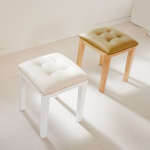 엣지 원목 화장대의자 스툴