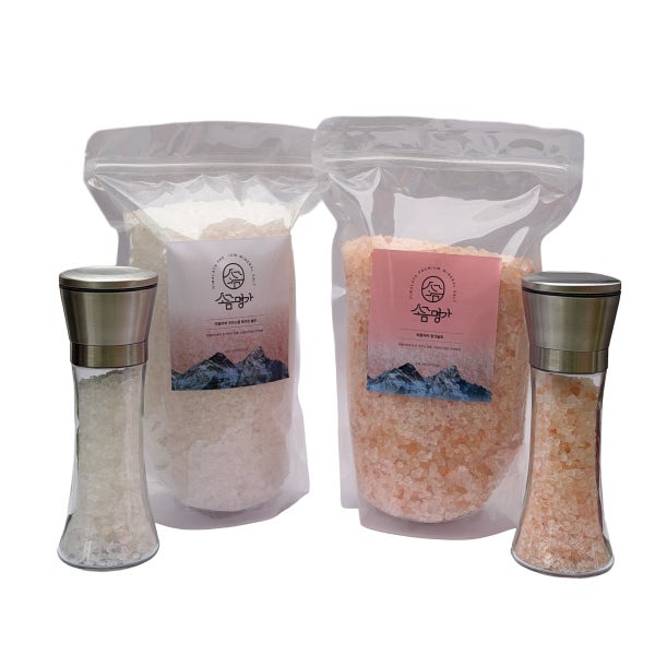 히말라야 핑크솔트(굵은입자) 2Kg + (소금서비스200g포함) 스테인리스 그라인더