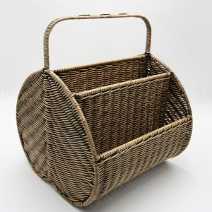 하트 모양 라탄바구니 등나무 피크닉 책바구니