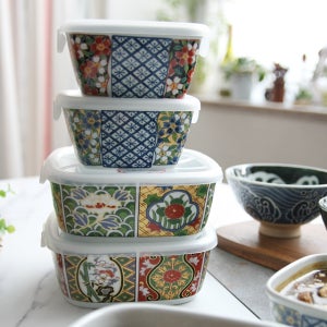 아리타 전사 사각 뚜껑 찬통 4종