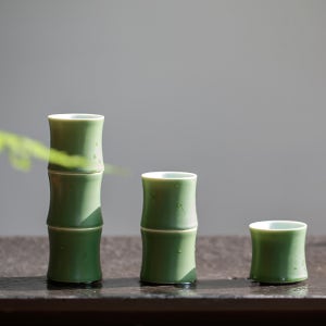 고급 수제 대나무 술잔 소주잔 사케잔 6pcs 세트