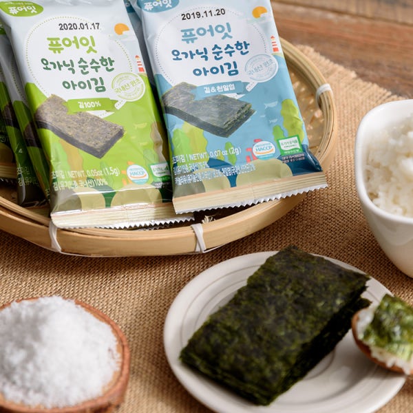 퓨어잇 유기농 아이김 2+2팩 김자반 아기 반찬