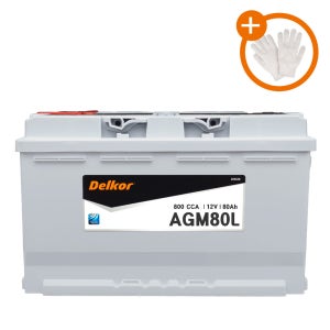 그랜저IG 배터리 델코 실버 AGM80 (AGM80L-DIN호환) 공구대여 반납 면장갑