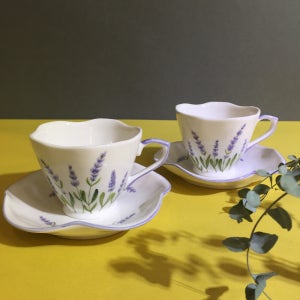 라벤더 웨이브 찻잔 1인세트 커피잔세트