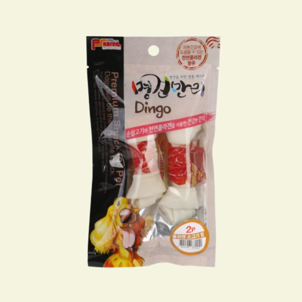 명견만리 강아지간식 천연콜라겐 오래먹는 딩고껌 소고기2p, 60g, 1개