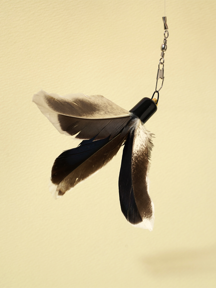 금돌캣 트리플 회전 천연깃털 리필형 고양이장난감