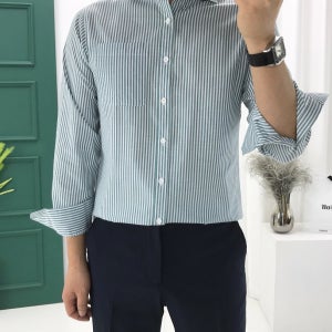 4컬러 잔 스트라이프 와이드 셔츠 슬림핏 남방